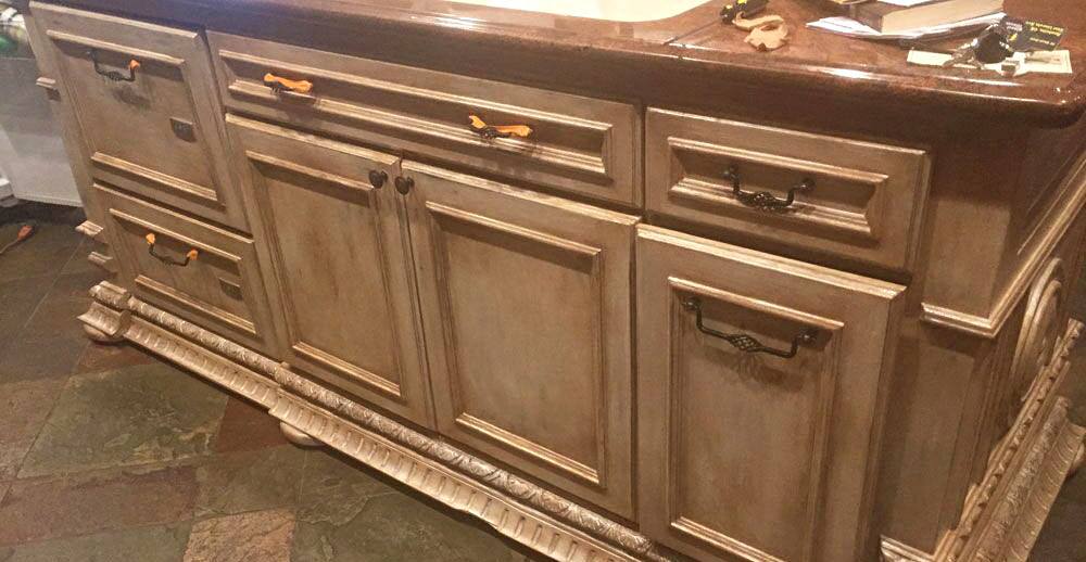 faux painting kitchen furniture